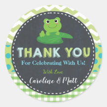 かわいいカエル緑の青の赤ちゃんシャワーありがとう