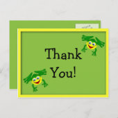 かわいいカエル誕生日ありがとうポストカード – 黄色 ポストカード (正面/裏面)