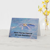 かわいいカエル誕生日カードプリラックスンの日 カード (黄色い花)