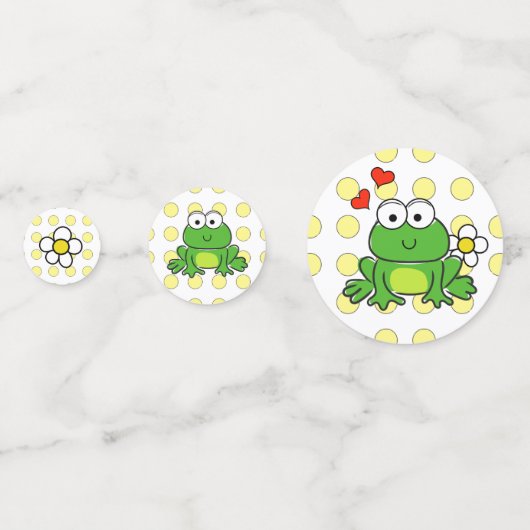 かわいいカエル誕生日テーブル紙吹雪 コンフェッティ (裏面)