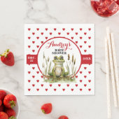 かわいいカエル赤ちゃんシャワーまたは誕生日 スタンダードランチョンナプキン (インサイチュ)