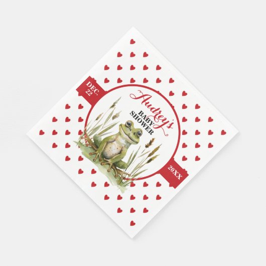 かわいいカエル赤ちゃんシャワーまたは誕生日 スタンダードランチョンナプキン (角)