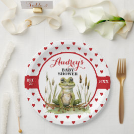 かわいいカエル赤ちゃんシャワーまたは誕生日 ペーパープレート