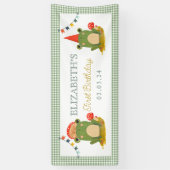 かわいいカエル赤帽キノコ 横断幕 (縦)