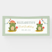 かわいいカエル赤帽キノコ 横断幕 (横)