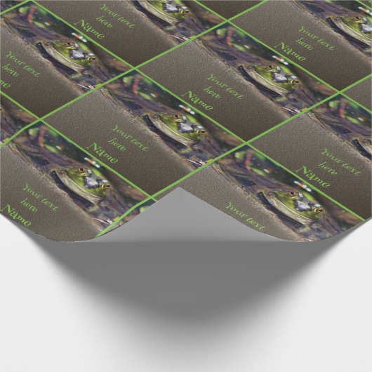 かわいいカエル顔パーソナライズされた動物 ラッピングペーパー (角)