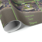 かわいいカエル顔パーソナライズされた動物 ラッピングペーパー (ロールコーナー)