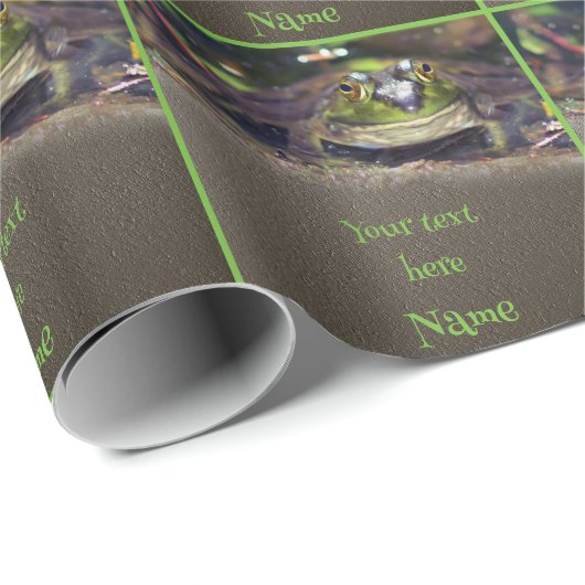 かわいいカエル顔パーソナライズされた動物 ラッピングペーパー (ロールコーナー)