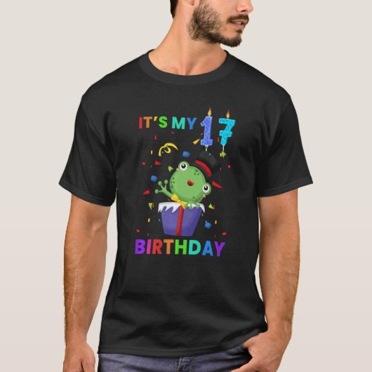 かわいいカエル17誕生日カエル動物グラフィック Tシャツ (正面)