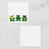 かわいいカエル3枚-フラットノートカード ノートカード (正面/裏面)