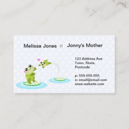かわいいカエル-かわいいの母親と子どものカエル 名刺