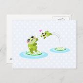 かわいいカエル – かわいいの母親と子供のカエル ポストカード (正面/裏面)