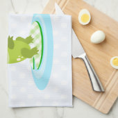 かわいいカエル – かわいいママとベビーカエルの漫画 キッチンタオル (四つ折り)