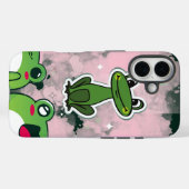 かわいいカエル - かわいい緑のカエル携帯ケース Case-Mate iPhoneケース (裏面 (横))