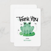 かわいいカエル オーダーメイド フラット サンクスカード サンキューカード (正面/裏面)