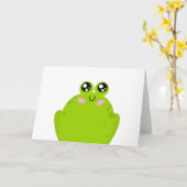 かわいいカエル カード (黄色い花)