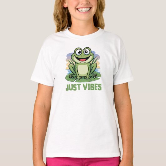 かわいいカエル キッズ Tシャツ (正面)