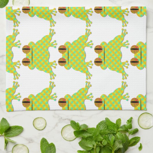 かわいいカエル キッチンタオル (折り畳み)