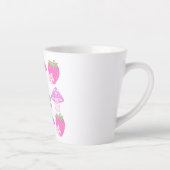 かわいいカエル、キノコ、イチゴ カフェラテマグ (右)