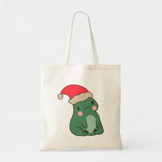 かわいいカエル クリスマス ギフト トートバッグ (正面)