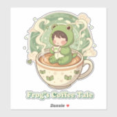 かわいいカエル コーヒーテイルデザイン シール (シート)