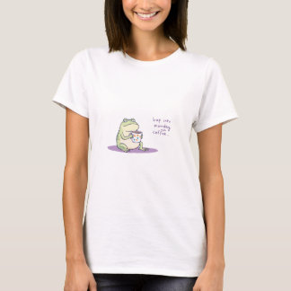 かわいいカエル コーヒーTシャツ レディース Tシャツ