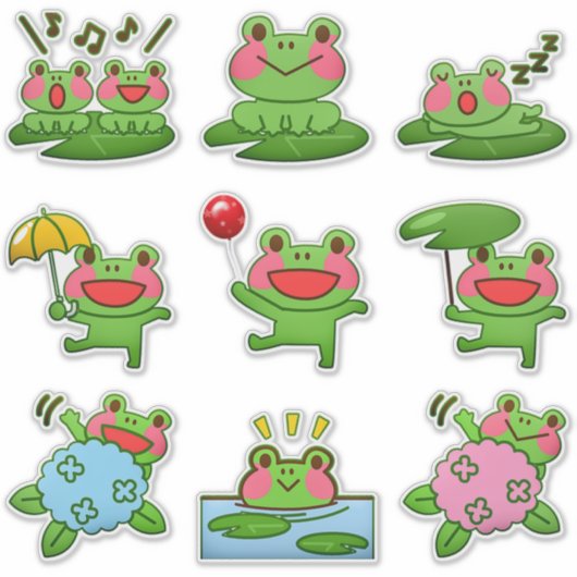 かわいいカエル シール (正面)
