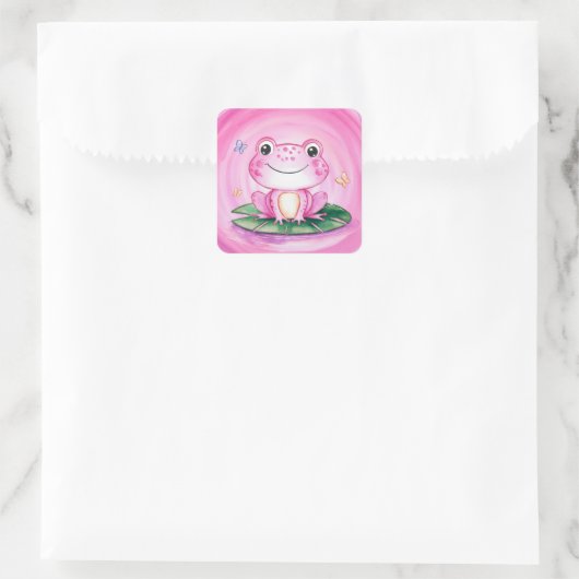 かわいいカエル スクエアシール (バッグ)