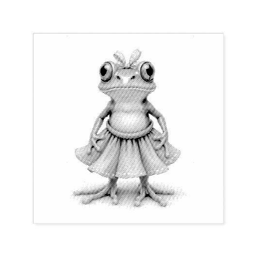 かわいいカエル セルフインキングスタンプ (デザイン)