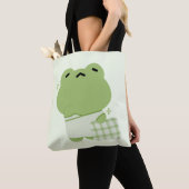 かわいいカエル トートバッグ (クローズアップ)