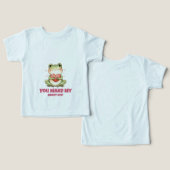 かわいいカエル バレンタインTシャツ (デザイン正面&裏面)