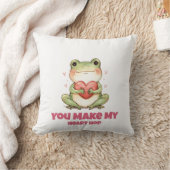 かわいいカエル バレンタインTシャツ クッション (ブランケット)