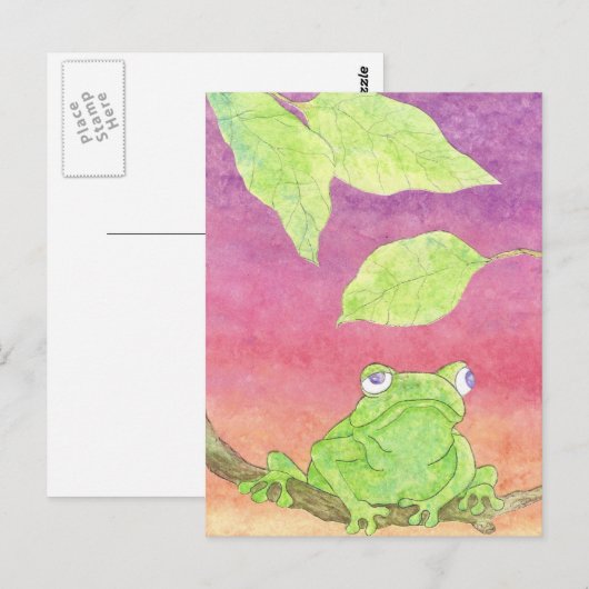 かわいいカエル ポストカード (正面/裏面)