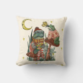 かわいいカエル&マッシュルームコテージクリスマストロ クッション (正面)