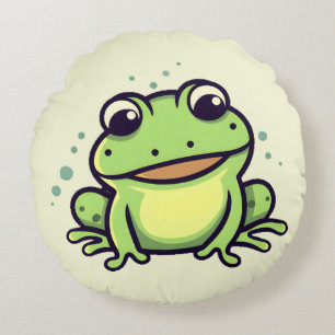 かわいいカエル ラウンドクッション