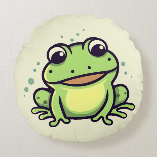 かわいいカエル  ラウンドクッション (正面)