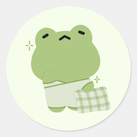 かわいいカエル ラウンドシール (正面)