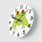 かわいいカエル ラウンド壁時計 (傾斜)