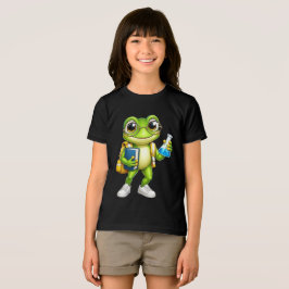 かわいいカエル 新しい学校|学ぶ準備|学校 トライブレンドTシャツ