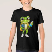 かわいいカエル 新しい学校|学ぶ準備|学校 トライブレンドTシャツ (正面)