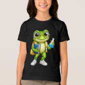 かわいいカエル 新しい学校|学ぶ準備|学校 トライブレンドTシャツ (正面)