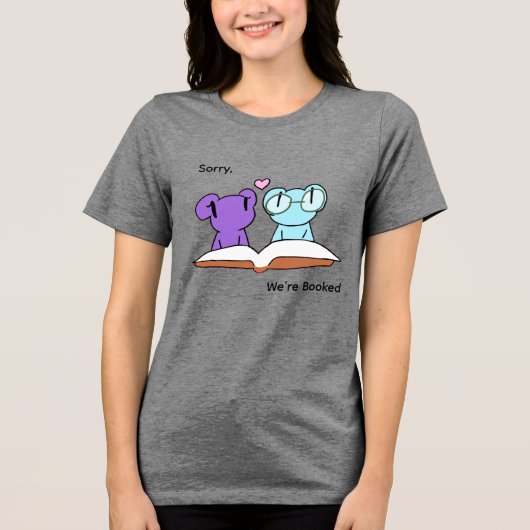 かわいいカエル 本好きさん トライブレンドTシャツ (正面)