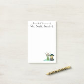 かわいいカエル&池、先生鑑賞、カスタム ポストイット (デスク上)