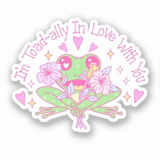 かわいいカエル – 私は完全にあなたを愛している シール (正面)