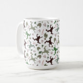 かわいいカエル 自然 花柄 コーヒーマグカップ (正面左)