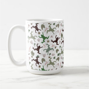 かわいいカエル 自然 花柄 コーヒーマグカップ