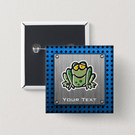 かわいいカエル; 銀 缶バッジ (正面&裏面)