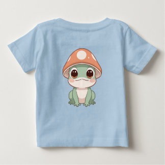 かわいいカエルinキノコ帽子 ベビーTシャツ