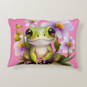 かわいいカエルinフラワーソファ アクセントクッション (裏面)