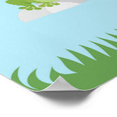 かわいいカエルin池 ポスター (角)